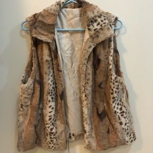 Faux fur cheetah vest
